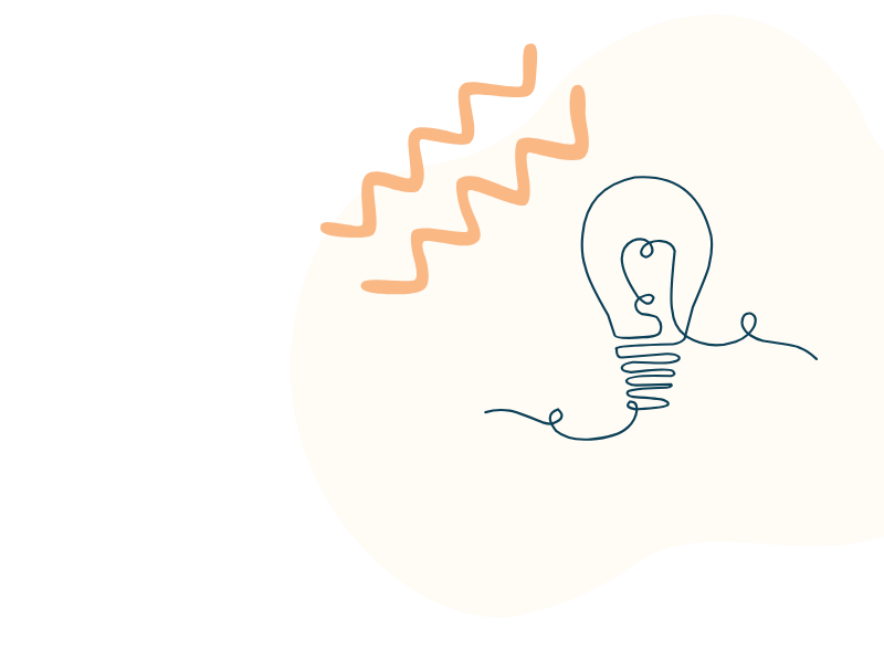 Abstract overlay graphic showing growth and a lightbulb.